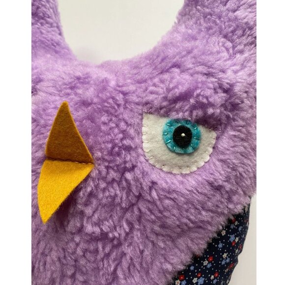 Woodland Owl Stuffed Animal Plushie Upcycled Hugging Buddy Neck Rest Pillow - Picture 2 of 3